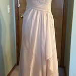 NWOT cream chiffon short sleeve homecoming dress size 4 floral appliqué Photo 0