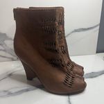 Sam Edelman  | Women's Brown Leather Festival Boho Peeptoe Krosby Boots Sz 9 Photo 0