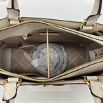 Michael Kors Satchel Reed Large Belted Satchel Purse Light Cream Multi Photo 6