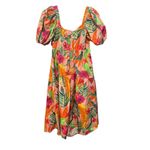 SheIn NWT  Vacay Multicolored Floral Cut Out Puff Sleeves Maxi Dress S/US 4/EU 36 Photo 5