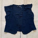 Max Studio 100% Silk Navy Blue Vest With Tie Sz L Photo 0