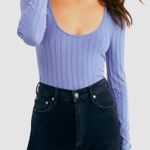 Free People Lucky You Layering Scoop Neck Top Blue M/L Photo 0