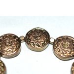 Source Unknown Vintage Victorian Engraved Floral Disc Copper Tone 6" Stretch Boho Bracelet Photo 1