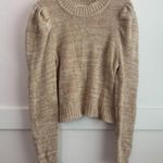 Harper Heritage  Heathered Tan Carmen High Neck Puff Sleeve Sweater Photo 2
