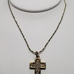 Danecraft Sterling Silver Necklace & Gold Plated Cross Pendant Photo 0