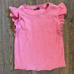 ZARA Ruffle Flutter Sleeve Top- Bubblegum Pink- Large Photo 1