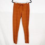 ALBION FIT Jetsetter Jogger Pants Ankle Zip Rust Windowpane Athletic Outdoor Photo 1