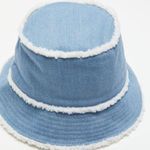 Urban Outfitters Denim Sherpa Reversible Bucket Hat Photo 0