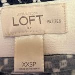 Ann Taylor LOFT Navy Blue Geometric Side Slit Midi Straight Pencil Skirt Sz XXS Photo 3