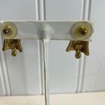 Blue Red Enamel Bell Earrings Red Bows 3/4" Photo 2