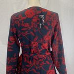 Uguest V-neck Ruffled Black and Red Floral Mini Dress Size Medium NWT Photo 9