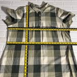 CJ Banks Dress Womens 18W Green Plaid Linen Cotton Blend Short Sleeve Pullover Photo 1