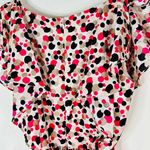 Danny & Nicole Pink Black & Tan Polka Dot Ruffled Open Sleeve Midi Dress Size 4 Photo 7