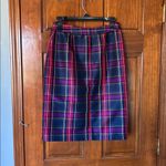 Kate Spade  - Navy & Purple Plaid Ruffle Front Skirt Size 6 Photo 3