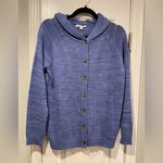 NWT NorthStyle Size S Blue Heather Button Front Hooded Cable Knit Cardigan Photo 0