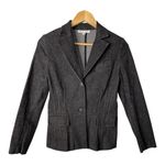 White House | Black Market Denim Blazer Jacket Black Gray Women Size Medium Photo 0
