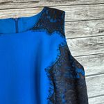 Brand Unknown Women's Mini Sleeveless Fitted Dress S SM Small Blue Black Lace Photo 7