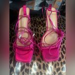 Reitoye Hot Pink High Heeled Sandals with Platform Sole and Strappy Design Size 10 Photo 1