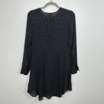 ALC Frank A.L.C. Black White Polka Dot 100% Silk Long Sleeve Mini Dress Size 4 Fit & Flare Photo 9