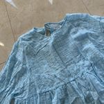 Mustard Seed Blue Longsleeve Blouse with Ties Photo 1