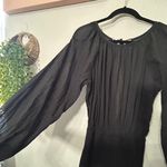 Free People NEW  Real Resort Romper Short Black Crinkle Gauze Open Back Top Small Photo 5