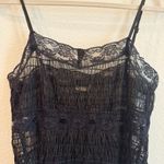Free People NWT Condesa Mini Slip Lace Trim Sheer Black Slip Dress Size Medium Photo 5