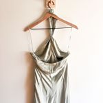 BHLDN Anthro  Selma Halter-Neck High Shine Satin Maxi Dress M Photo 6