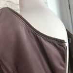 Armani Collezioni  Dress Womens 2 Lamb Leather Sleeveless Taupe Fitted Photo 9