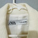 ZARA  Women Ecru Textured Button-Down Luxury Vest Wedding Lapel Collar Dress L Photo 3