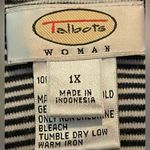 Talbots - Black and White Striped Cardigan Size 1X Photo 5