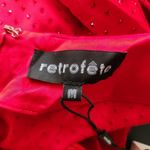Retrofête Retrofete Ceres Embellished Silk Dress in Red Crystal Embellishments Medium NWT Photo 13