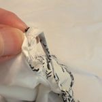 Ali & Kris  Aztec Print Crop Top Size Medium White Black Sheer Layer Geometric Photo 3