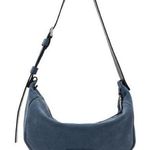 ALLSAINTS NWOT Madea Suede Shoulder Bag in Steel Blue Photo 0
