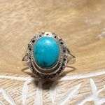Sterling Silver Natural Blue Turquoise 925  Ring Photo 0