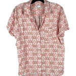 Croft & Barrow  Floral Short Sleeve Button Up Petite Large Photo 0