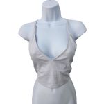 DSG White Ribbed Spaghetti Strap Sports‎ Bra Size XL Athletic Bralette Croptop Photo 1