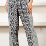 Michael Stars  Stars Jordy Moroccan Printed Casual Rayon Pants Black‎ Tan Small Photo 0