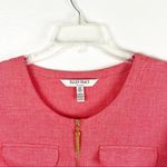Ellen Tracy  Pink Coral Linen Blend Flap Chest Pockets 1/2 Zipper Top Medium Photo 8