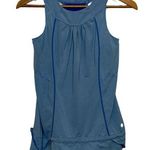 Lululemon Womens Wet Dry Warm Sleeveless Blue Silver Pleated Tank Top Size 6 Photo 0