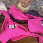 Frederick's of Hollywood  Laguna One Shoulder 2-Piece Bikini Set Hot Pink L NWT Photo 5
