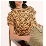 Free People  We the Free Clarity Animal Print Tie Bottom Tshirt Size Medium Photo 1