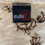 Fairy Grunge Brown Tan Rose Cotton Babydoll Bell Sleeve Ruffled Blouse Top S Photo 6