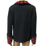 Heirloom Collectibles 2004 Embroidered Sequin Beaded Velvet Accents Cardigan M Black Size M Photo 3