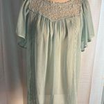 Lolita Light Blue Blouse with Lace Trim Green Size M Photo 0