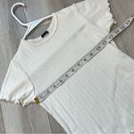 Brandy Melville  Tshirt crop lettuce edge womens White (one size) casual coquette Photo 1