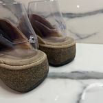 Clarks Women's Neutral Beige Leather Slide On Mules Sz 8 Comfort Outdoors Photo 4