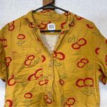 Urban Outfitters BDG Aiden Cherry Print Short Sleeve Button Down Crop Top Size S Photo 2