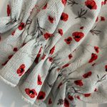 MELLODAY  Floral Boho Top Gray Red Size L Photo 3