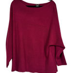 City Chic  Burgundy Boat Neck Slouchy Sweater Womens 16 Boho Casual Oversized Photo 0