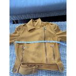 Ivonne Faux Suede Moto Biker Jacket 6 maximalist layered boho grunge rocker Yellow Size M Photo 12